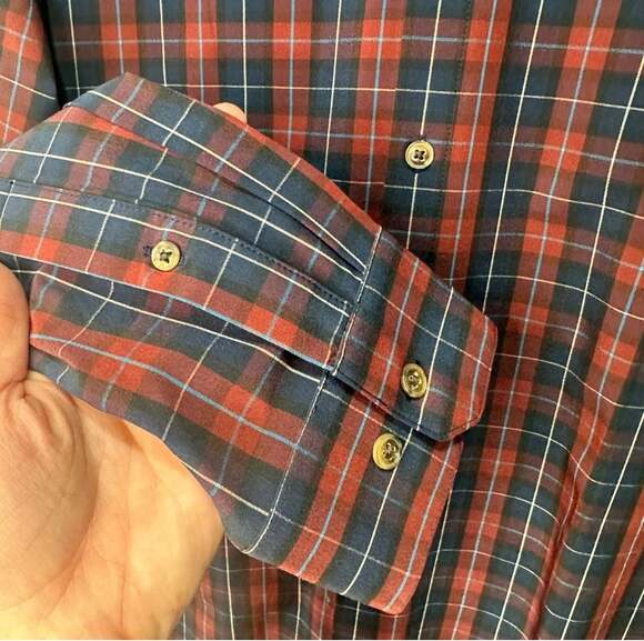 Mizzen & Main Draper Leeward Long Sleeve Mens L Trim Fit Plaid Button Up Shirt - Picture 4 of 7